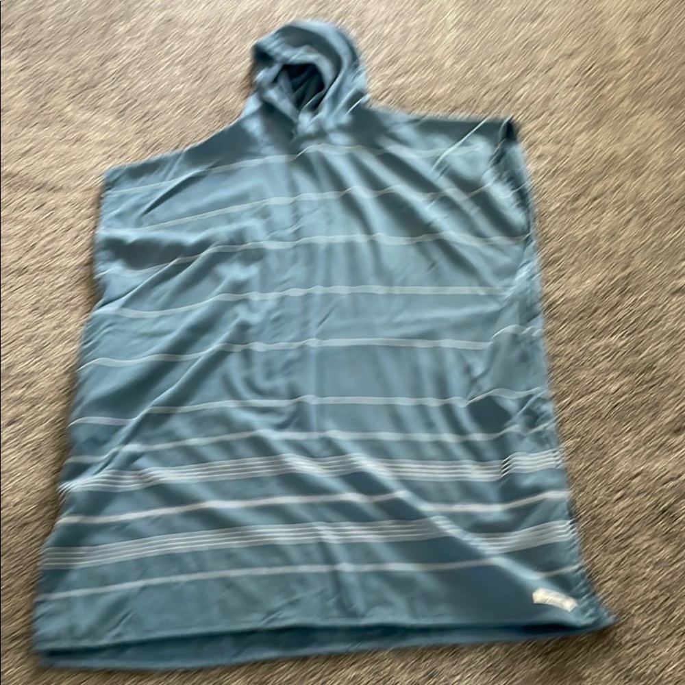 New Sand Cloud cover up in blue stripe with hood